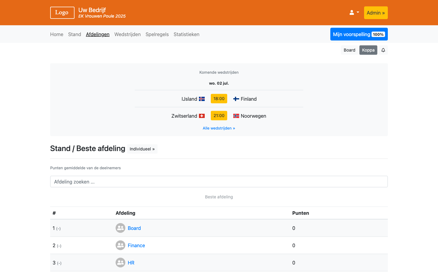 EK Vrouwen Poule 2025 - WK Poule 2026