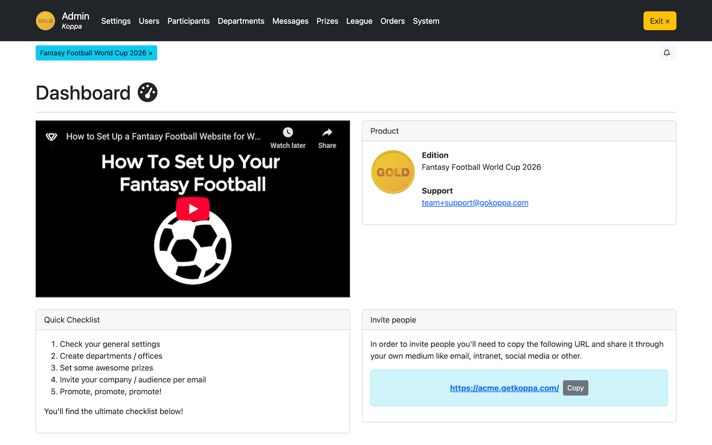 Beheeromgeving voor uw bedrijfspoule - WK Poule 2026